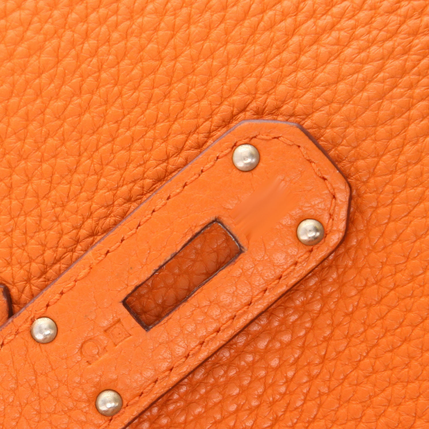 Sac bandoulière Hermès  Jypsiere 31 cm en cuir togo orange - Detail D4