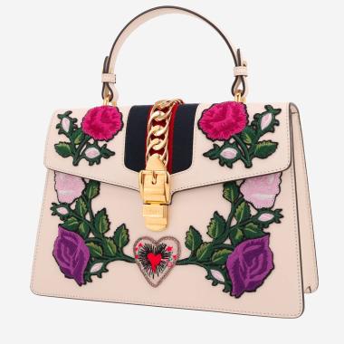 Sac à main Gucci  Sylvie en cuir blanc