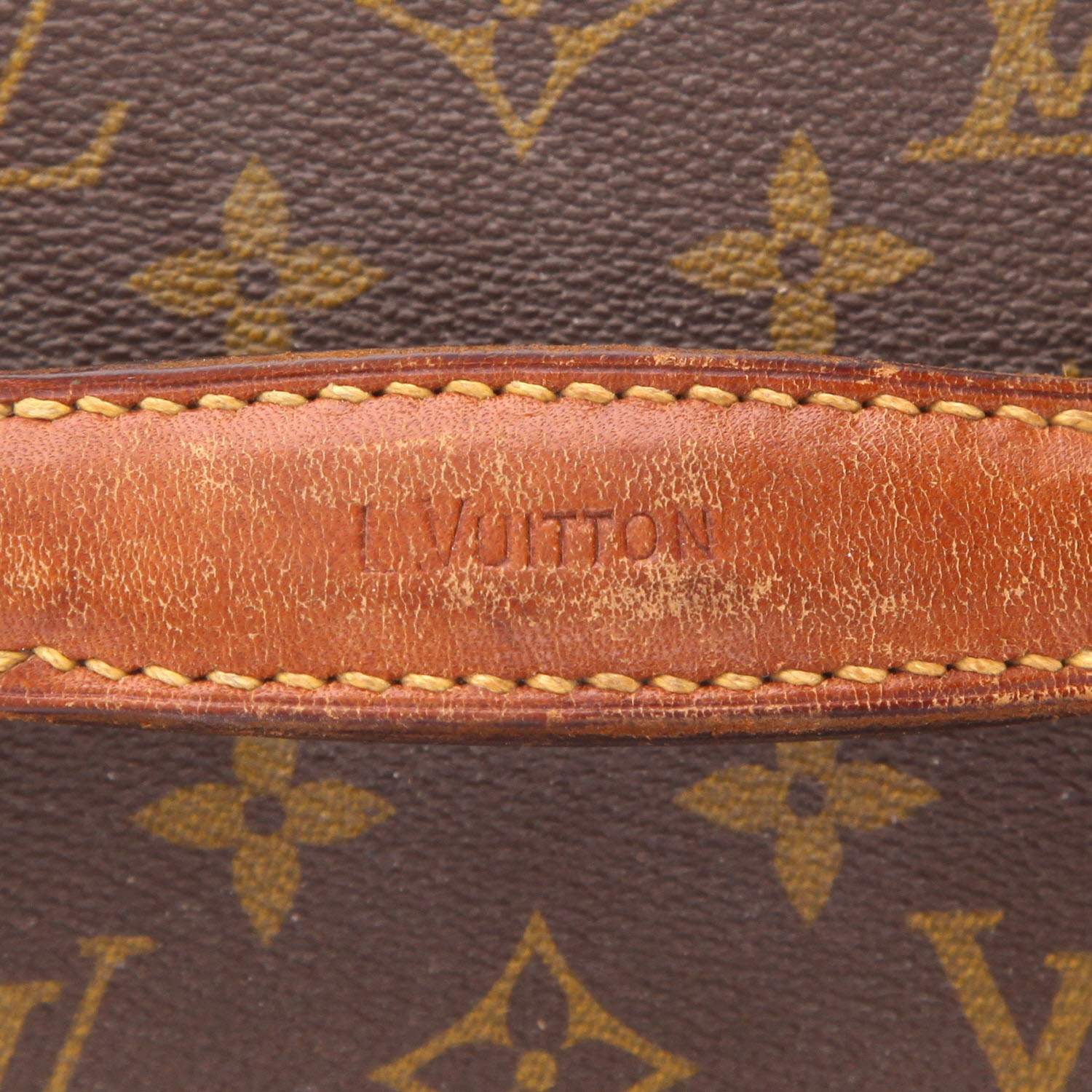 Vanity Louis Vuitton  Boîte à flacons en toile monogram marron et cuir naturel - Detail D2