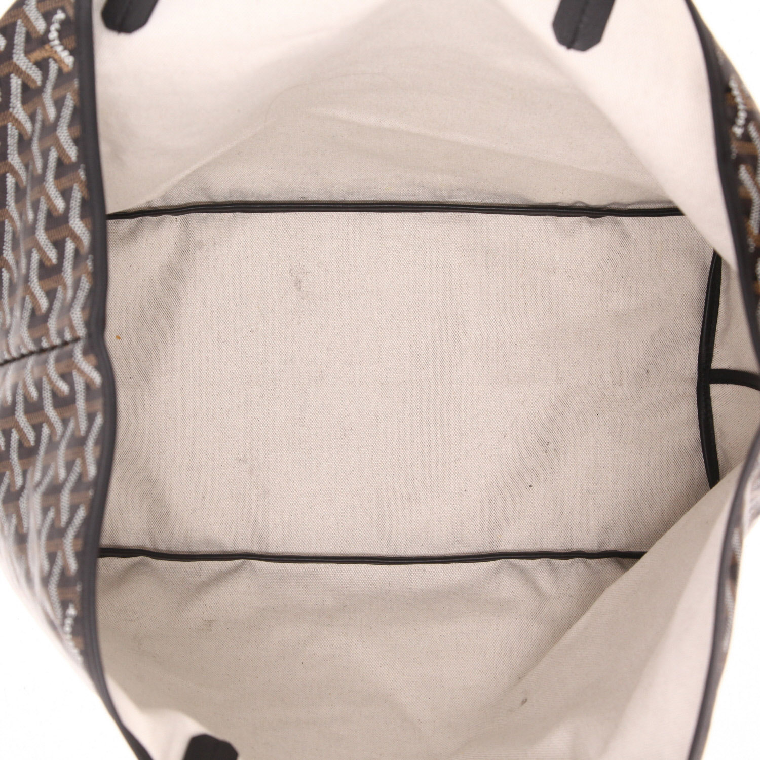 Bolso Cabás Goyard  Saint-Louis en tela Goyardine negra y cuero negro - Detail D3
