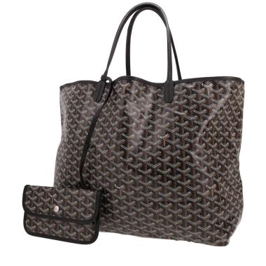 Sac cabas Goyard  Saint-Louis en toile Goyardine noire et cuir noir