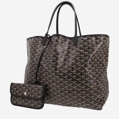Sac cabas Goyard  Saint-Louis en toile Goyardine noire et cuir noir
