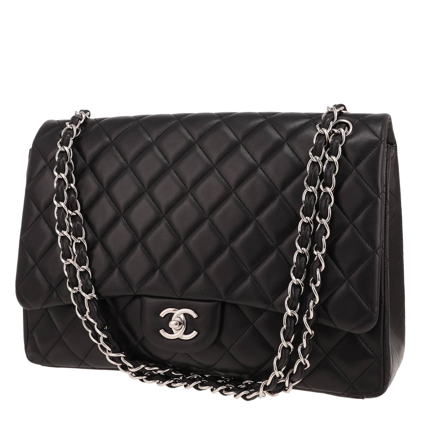 Chanel Timeless Maxi Jumbo Matelassé Noir Occasion Chanel Timeless Maxi Jumbo Matelassé Noir Occasion