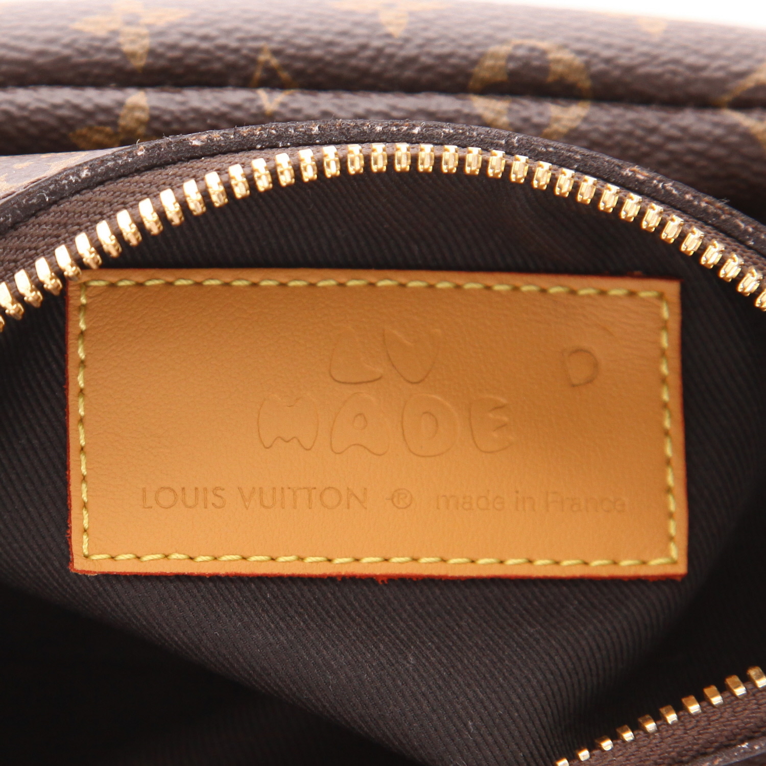 Bolso de mano Louis Vuitton  x Nigo en lona Monogram marrón - Detail D2