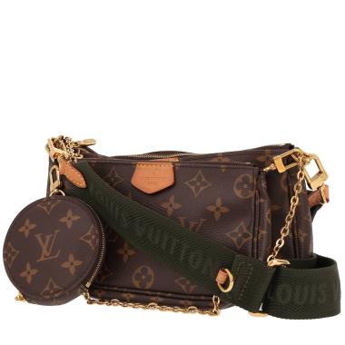 Sac bandoulière Louis Vuitton  Multi-Pochette Accessoires en toile monogram marron et cuir naturel