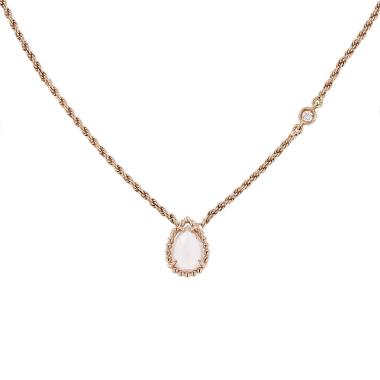 Collar Boucheron Serpent Bohème talla XS de oro rosa, cuarzo rosa y diamante