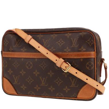 Borsa a tracolla Louis Vuitton  Trocadéro in tela monogram marrone e pelle naturale