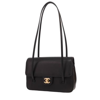 Borsa a tracolla Chanel  Sac à rabat modello piccolo  in pelle martellata nera