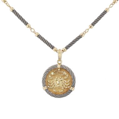 Collar Fred Force 10 "Cancer" de oro amarillo y acero