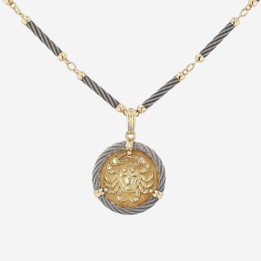 Collier Fred Force 10 "Cancer" en or jaune et acier