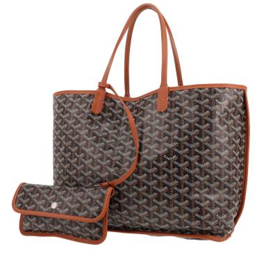 Sac cabas Goyard  Anjou réversible en toile Goyardine marron et cuir marron