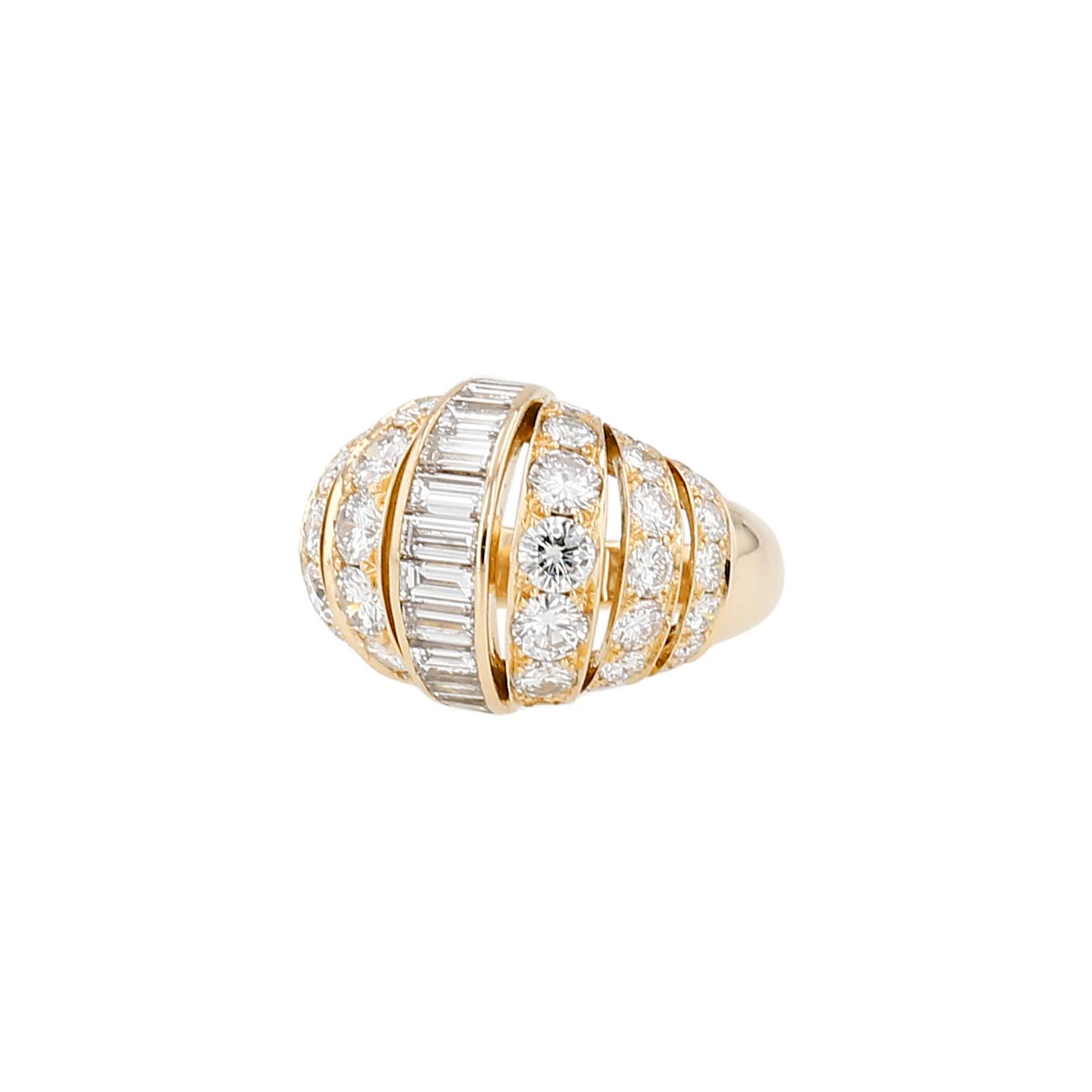 Bague Cartier or jaune diamants 2,40 carats occasion Bague Cartier or jaune diamants 2,40 carats occasion