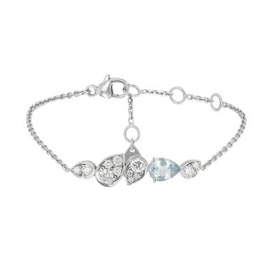 Chaumet Joséphine Ronde d'Aigrettes bracelet in white gold, diamonds and aquamarine
