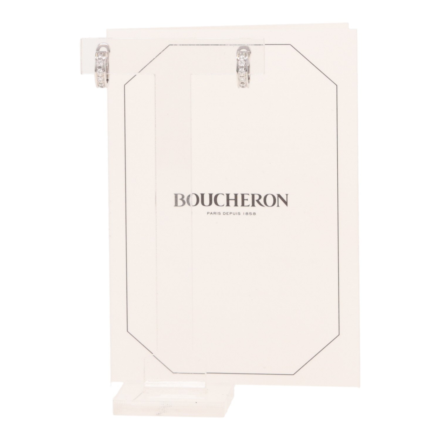 A pair of Boucheron Quatre Radiant Edition hoop earrings in white gold and diamonds - Detail D2
