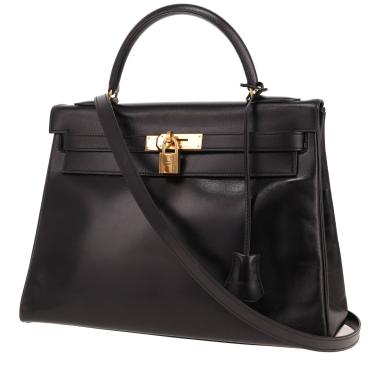 Hermès Kelly 32 cm handbag in Noir box leather