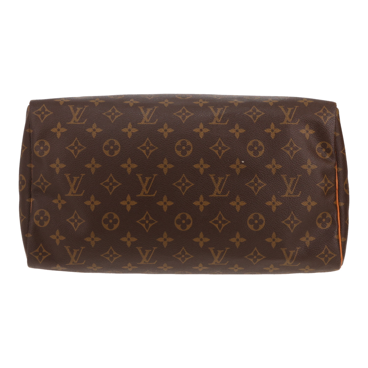Sac à main Louis Vuitton  Speedy 35 en toile monogram marron et cuir naturel - Detail D1