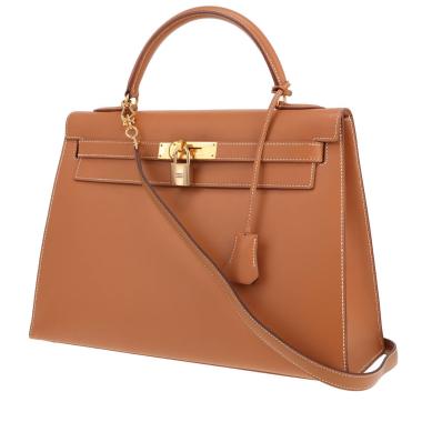 Sac à main Hermès  Kelly 32 cm en cuir naturel gold
