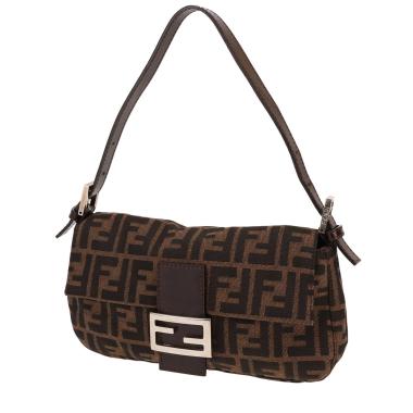 Sac à main Fendi  Baguette en toile siglée marron et cuir marron