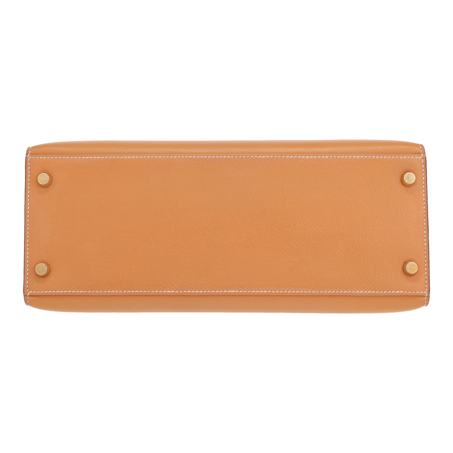 Bolso Hermès Kelly de 28 cm en piel Courchevel Gold - Detail D1
