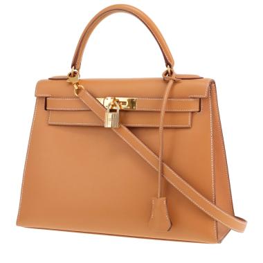 Hermès Kelly 28 cm handbag in Courchevel Gold leather