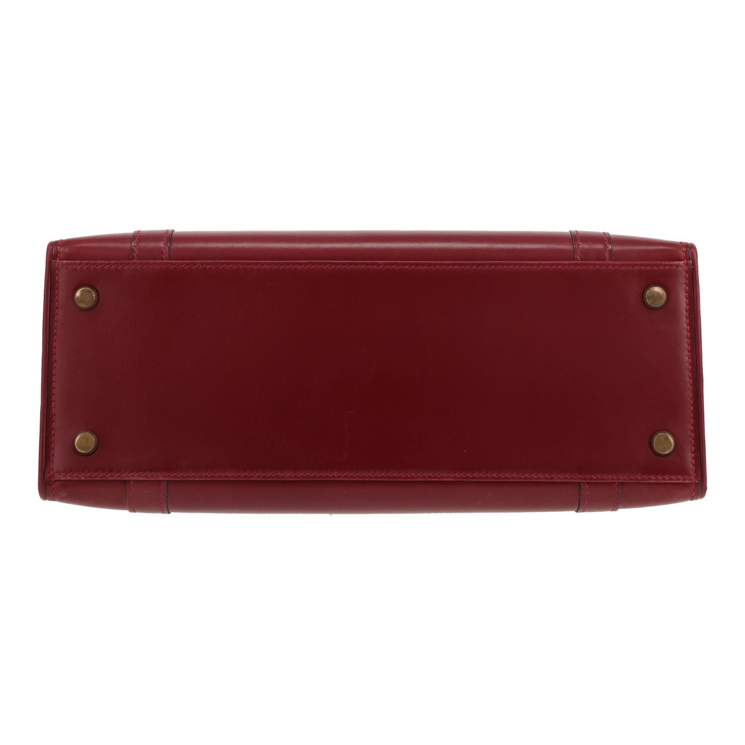 Hermès Drag handbag in red H box leather - Detail D1