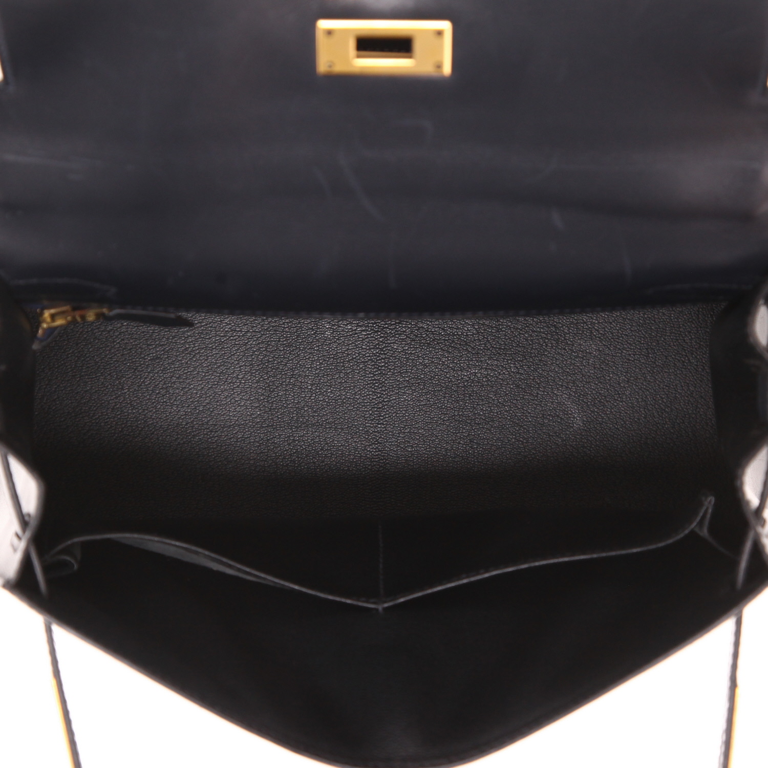 Sac à main Hermès  Kelly 28 cm en cuir box bleu-marine - Detail D3