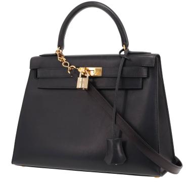 Sac à main Hermès  Kelly 28 cm en cuir box bleu-marine