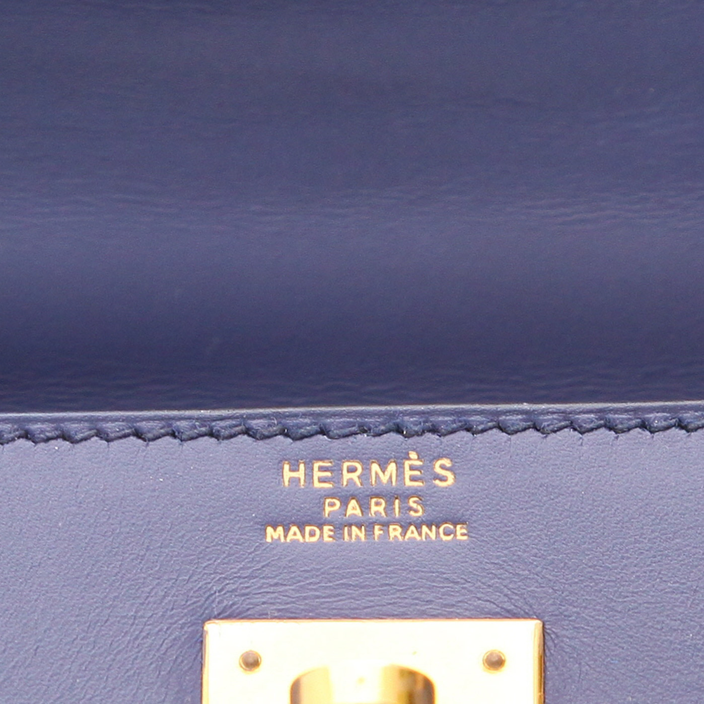 Sac à main Hermès  Kelly 32 cm en cuir box Bleu Saphir - Detail D2