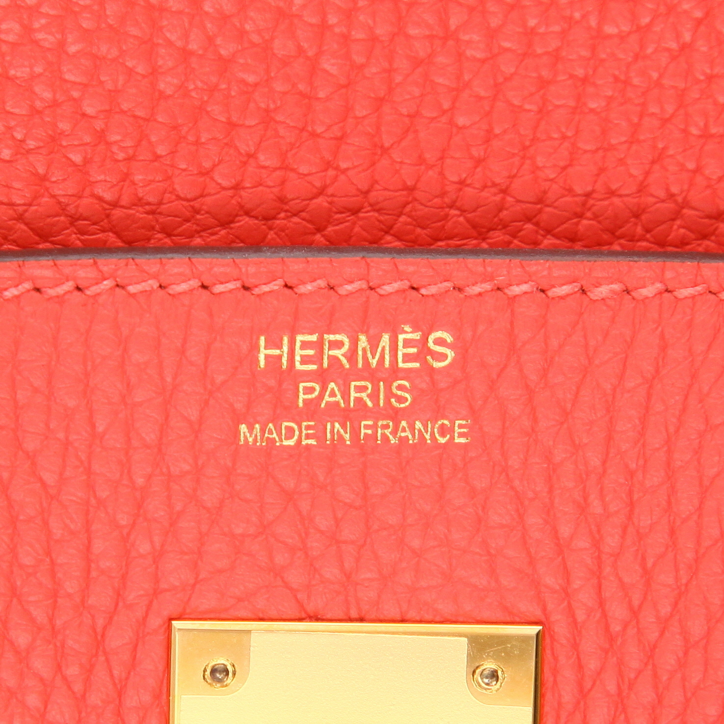 Bolso de mano Hermès  Birkin 30 cm en cuero taurillon clémence rosa Jaipur - Detail D2