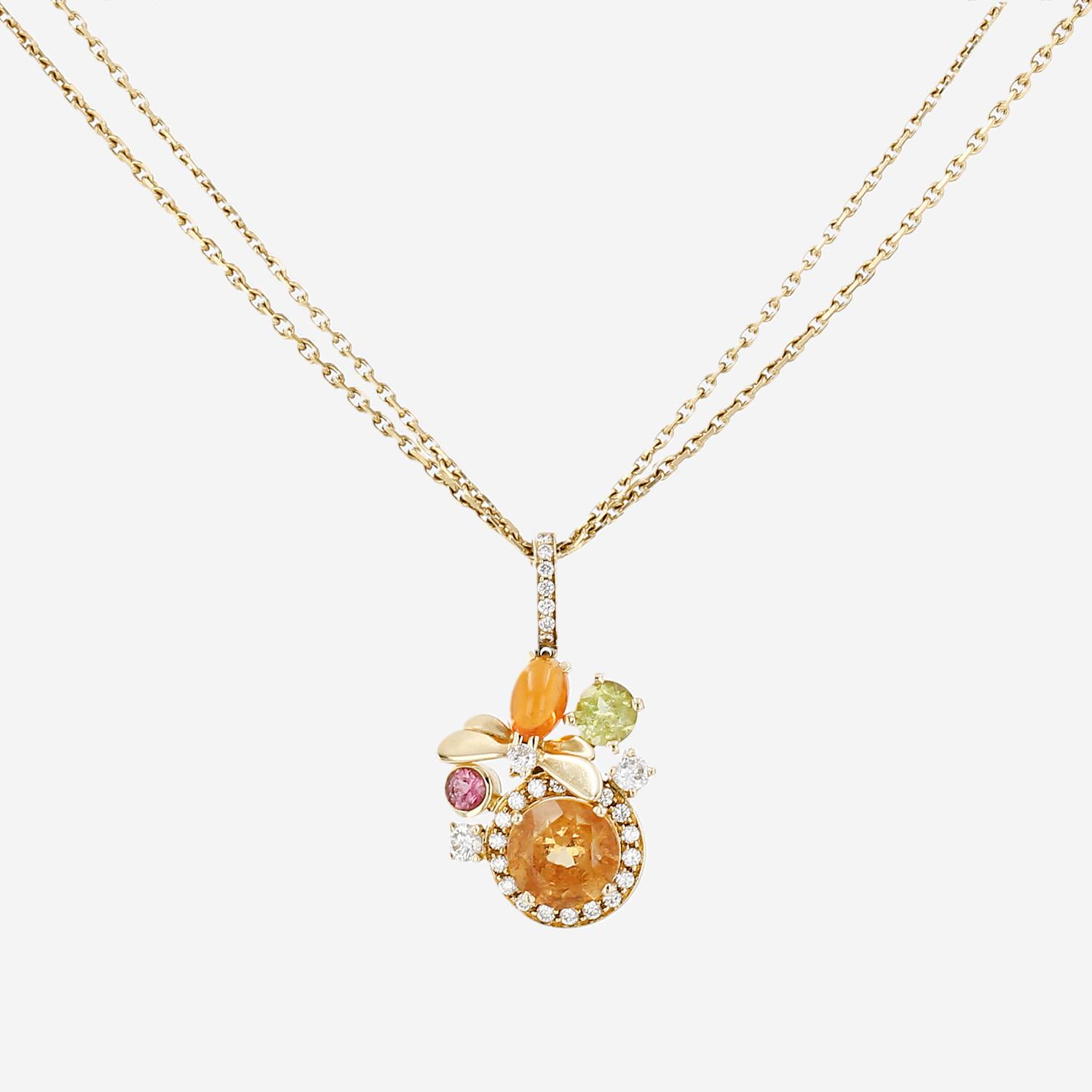 Chaumet Attrape Moi Si Tu M'Aimes necklace in yellow gold, diamonds and colored stones