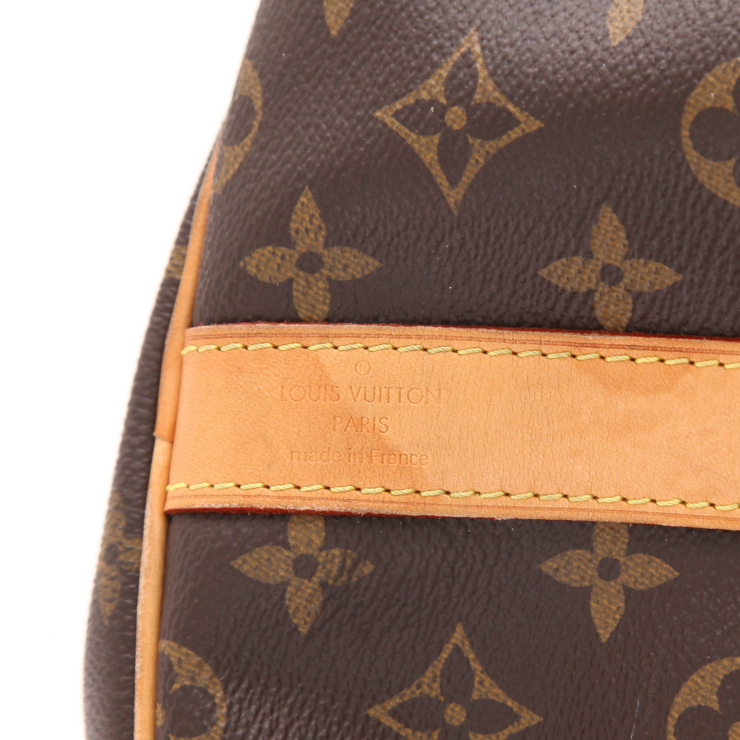 Louis Vuitton  Keepall 60 travel bag  in brown monogram canvas  and natural leather - Detail D2