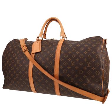 Louis Vuitton  Keepall 60 travel bag  in brown monogram canvas  and natural leather