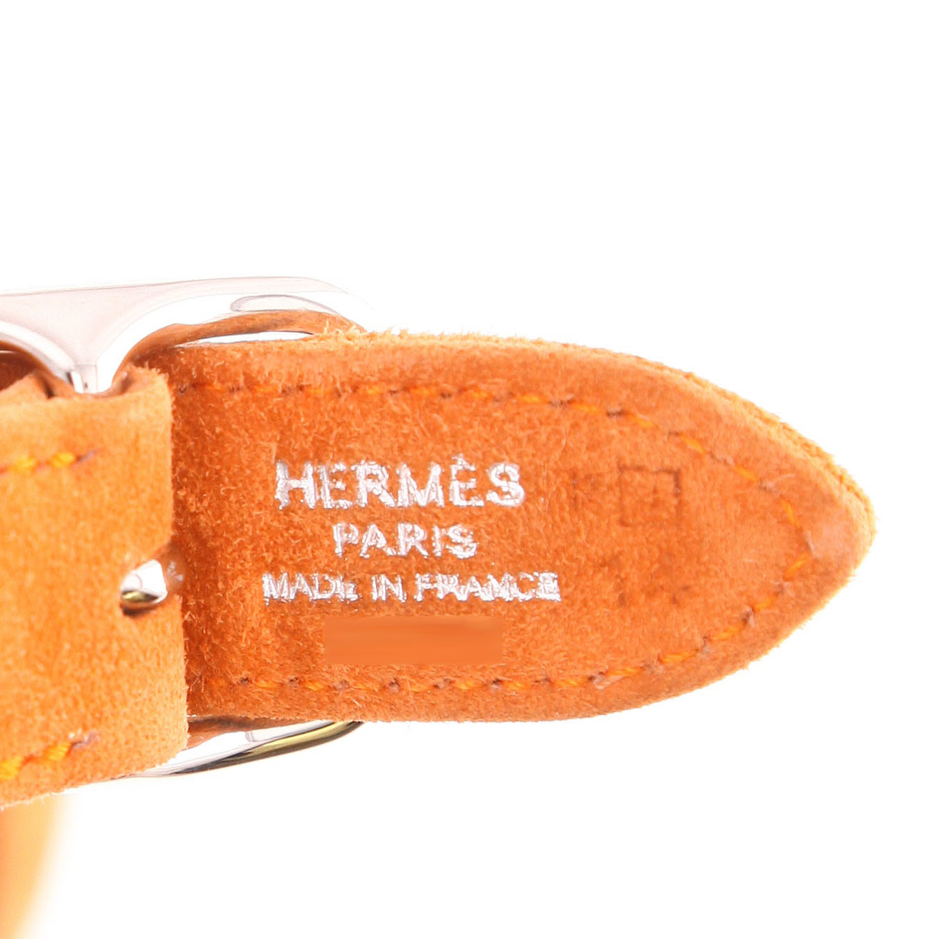Hermès  Trim Anate handbag  in orange doblis calfskin - Detail D2