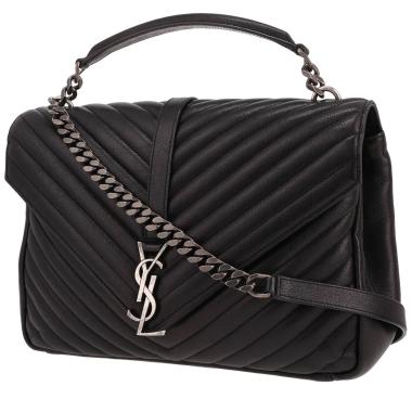 Sac à main Saint Laurent  College en cuir matelassé noir
