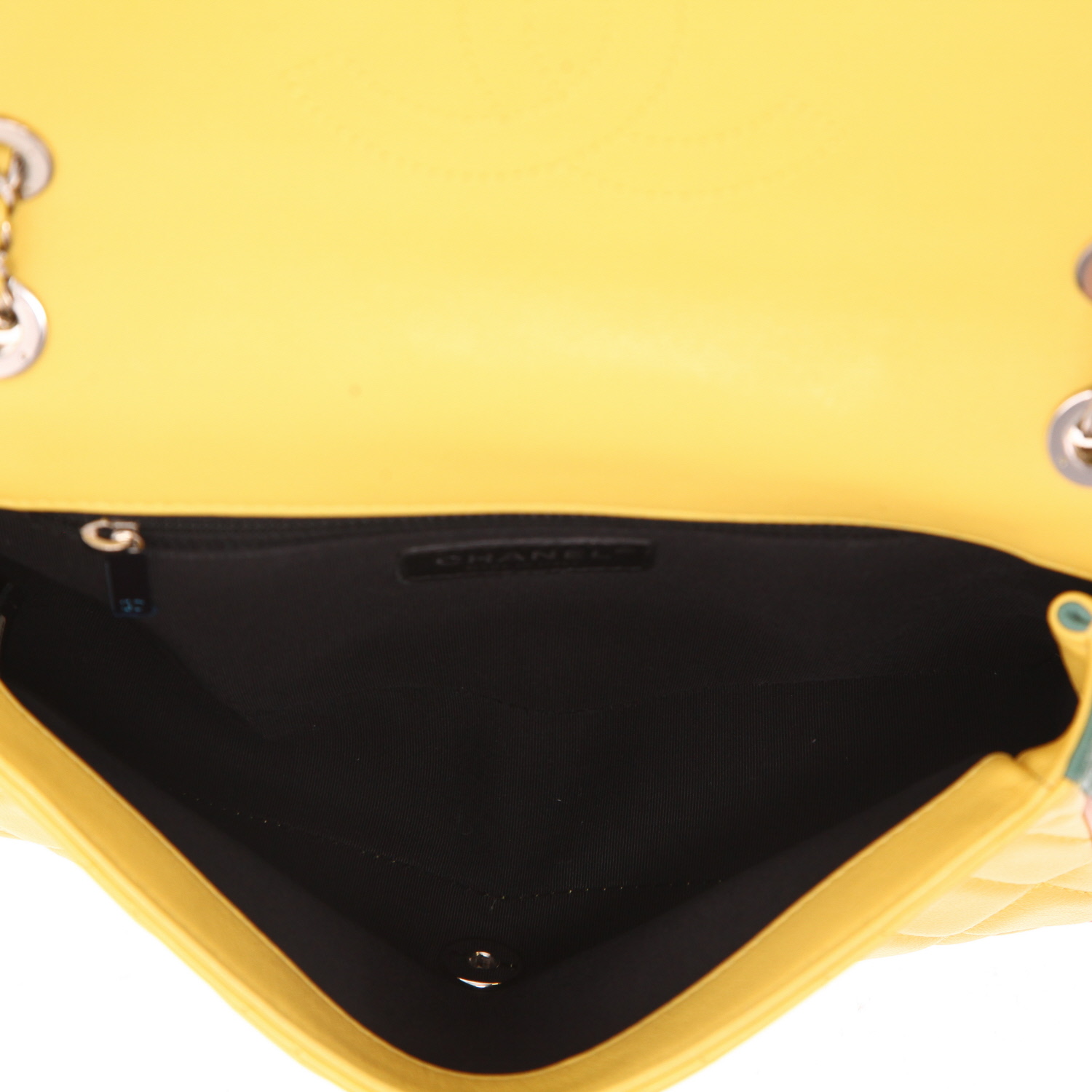 Sac à main Chanel  Editions Limitées Coco Cuba en cuir matelassé jaune vert et multicolore - Detail D3