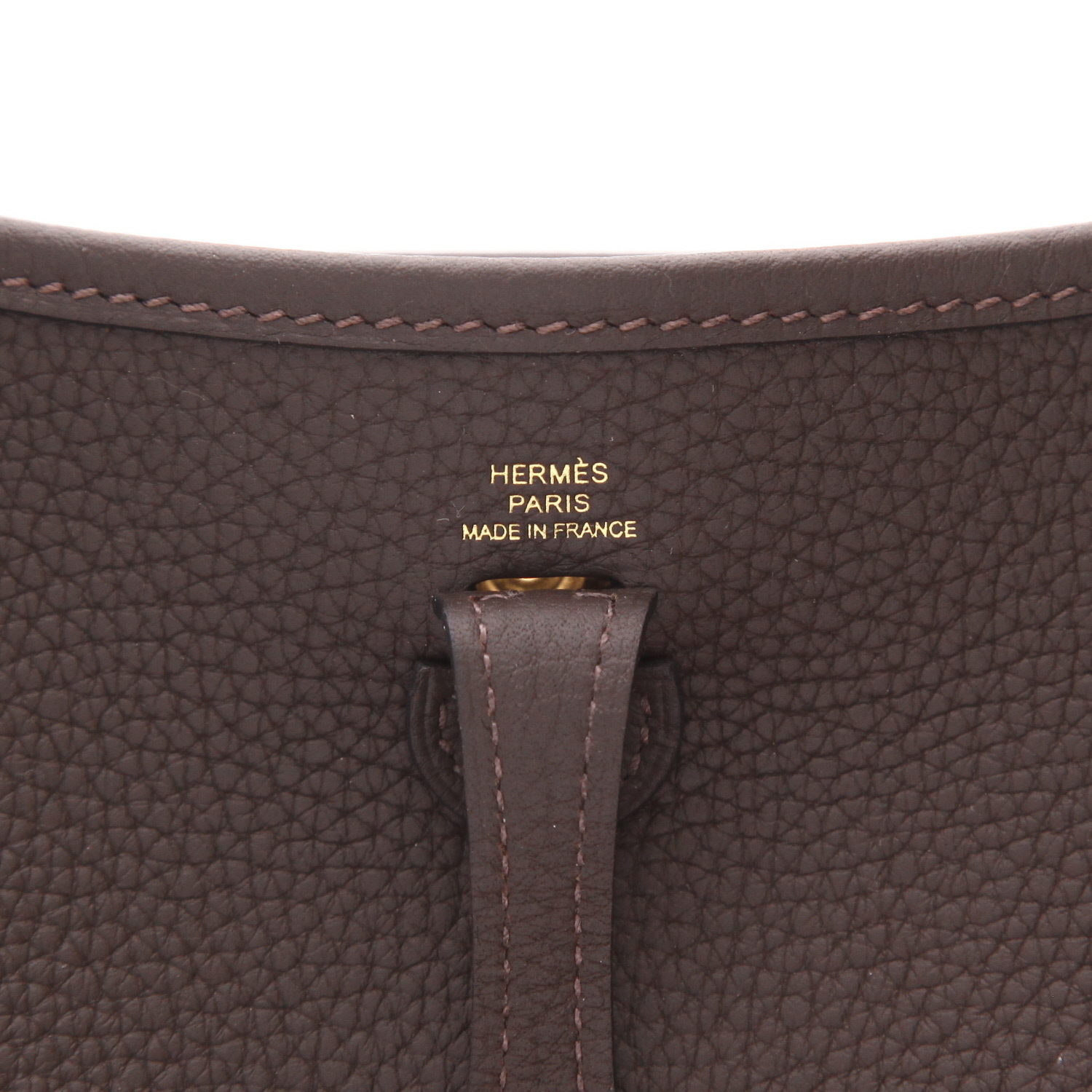 Bolso bandolera Hermès  Evelyne 16 cm en cuero taurillon clémence ébano - Detail D2
