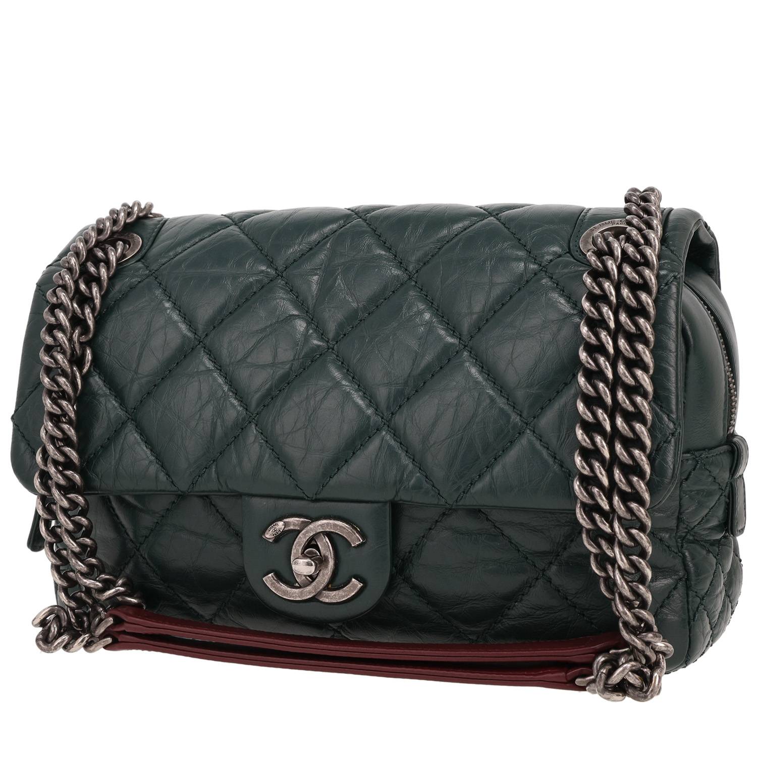 Sac Chanel Timeless Matelassé Vert 2014 – Occasion Sac Chanel Timeless Matelassé Vert 2014 – Occasion