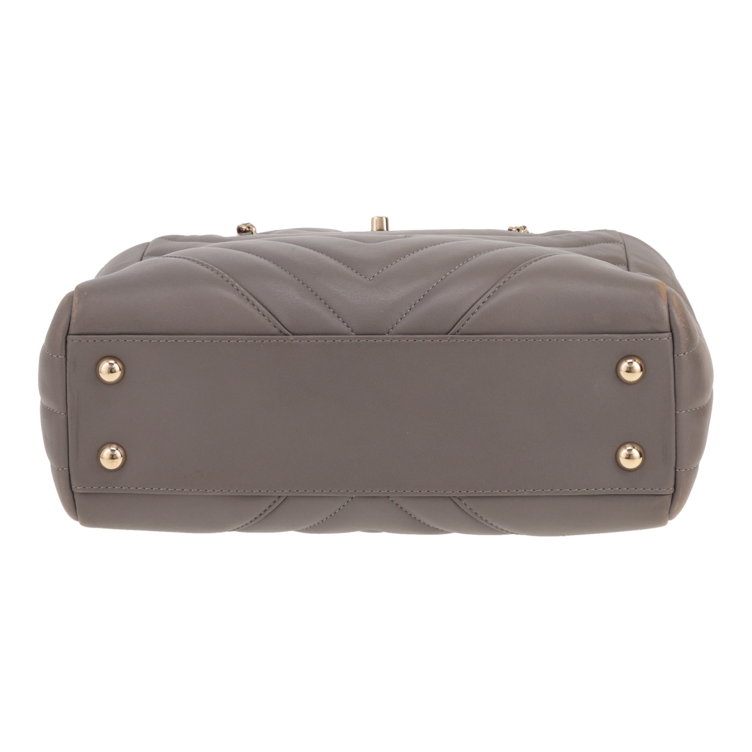 Borsa Chanel  Statement Tote modello piccolo  in pelle trapuntata a zigzag grigia - Detail D1