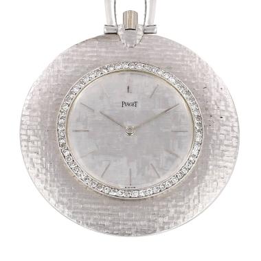 Orologio ciondolo Piaget Vintage in oro bianco Circa 1970