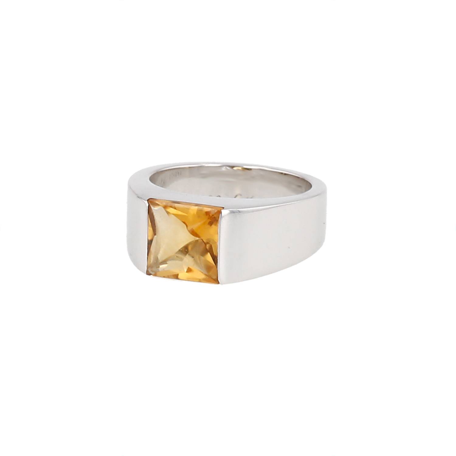 Bague Cartier Tank Or Blanc Citrine Occasion Bague Cartier Tank Or Blanc Citrine Occasion
