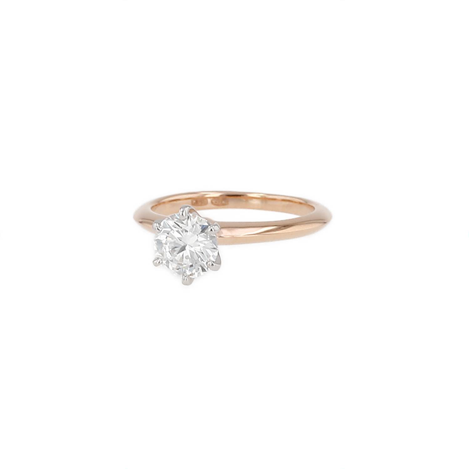 Bague Solitaire Tiffany & Co or rose diamant 1ct occasion Bague Solitaire Tiffany & Co or rose diamant 1ct occasion