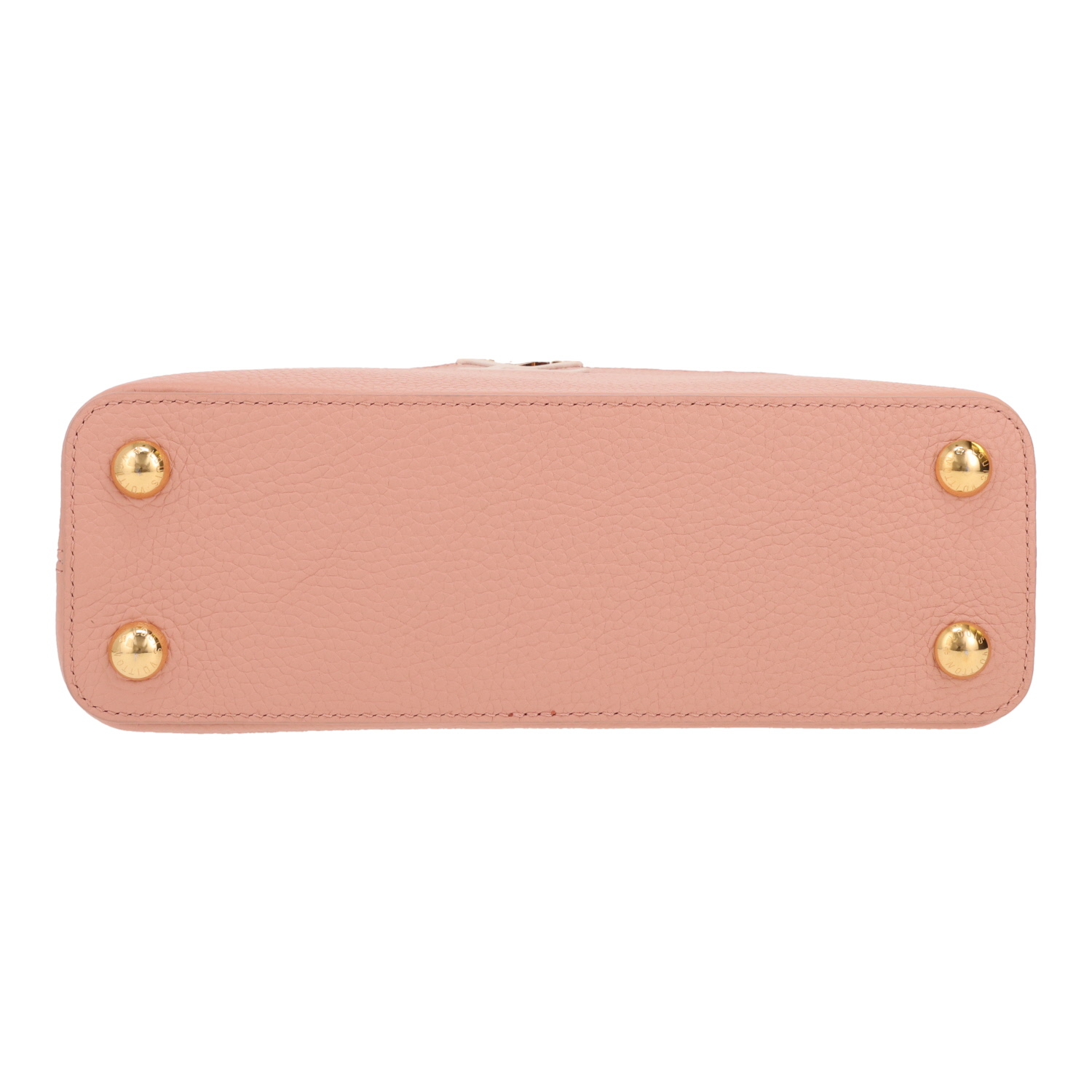 Bolso de mano Louis Vuitton  Capucines BB en cuero taurillon clémence rosa y beige - Detail D1