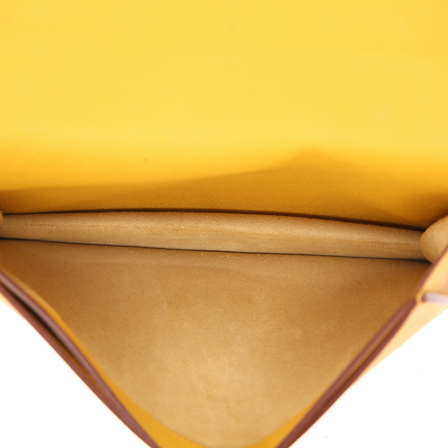Pochette Hermès  Sac à dépêches en cuir epsom jaune - Detail D3