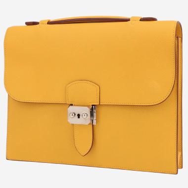 Pochette Hermès  Sac à dépêches en cuir epsom jaune