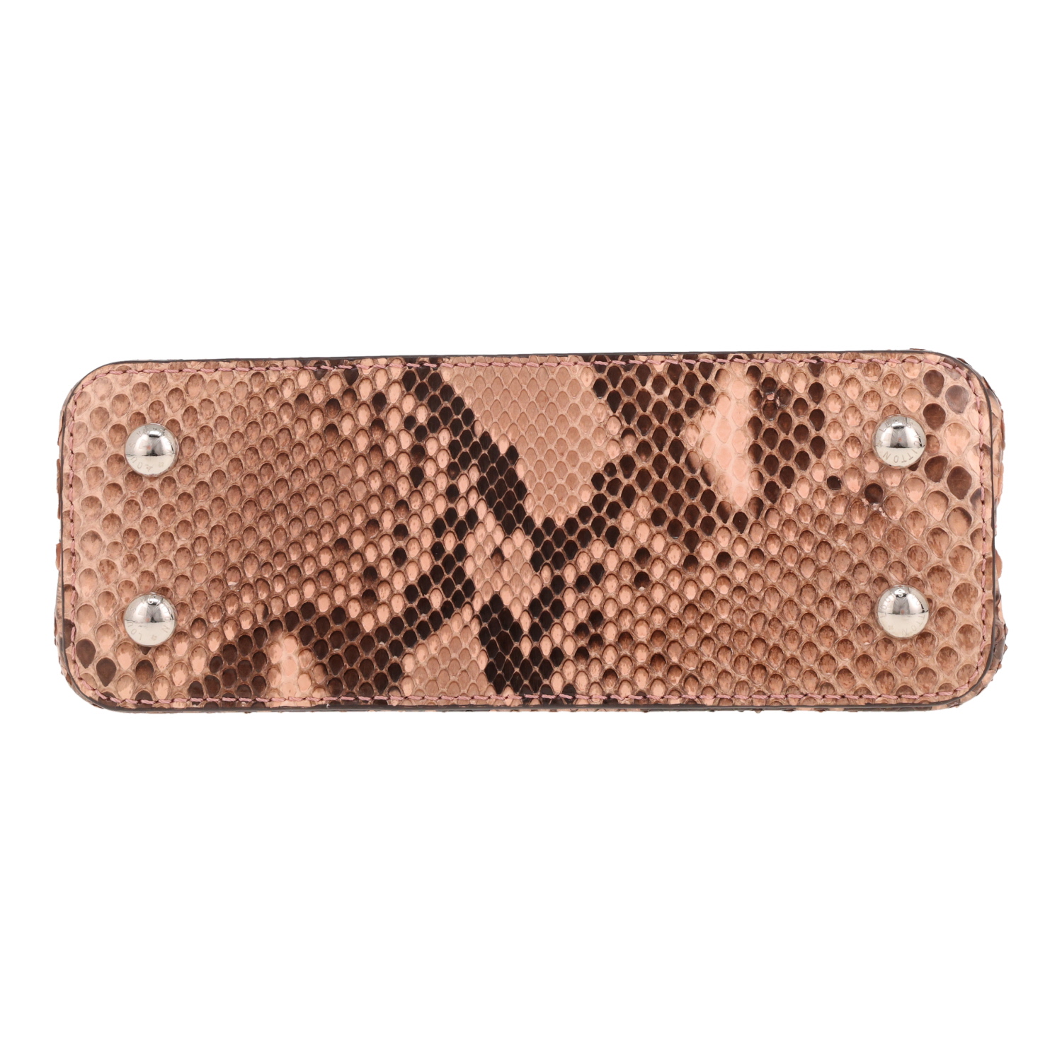 Louis Vuitton  Capucines Mini handbag  in rosy beige python - Detail D1