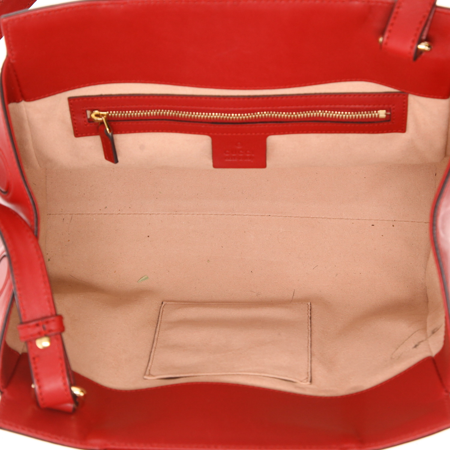 Borsa Gucci  Bamboo in pelle liscia rossa e bambù - Detail D3