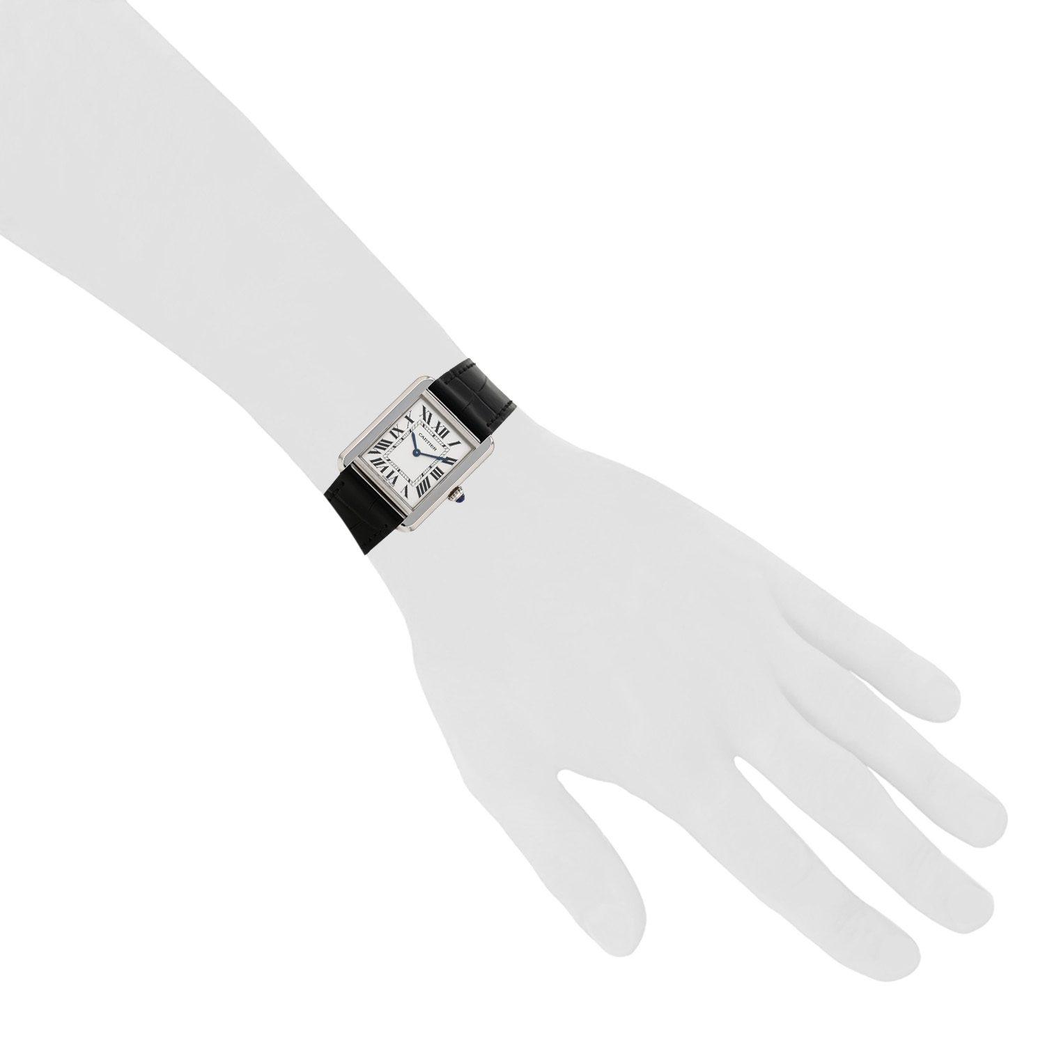 Reloj Cartier Tank Solo modelo pequeño  de acero Ref: Cartier - 2716  Circa 2010 - Detail D1