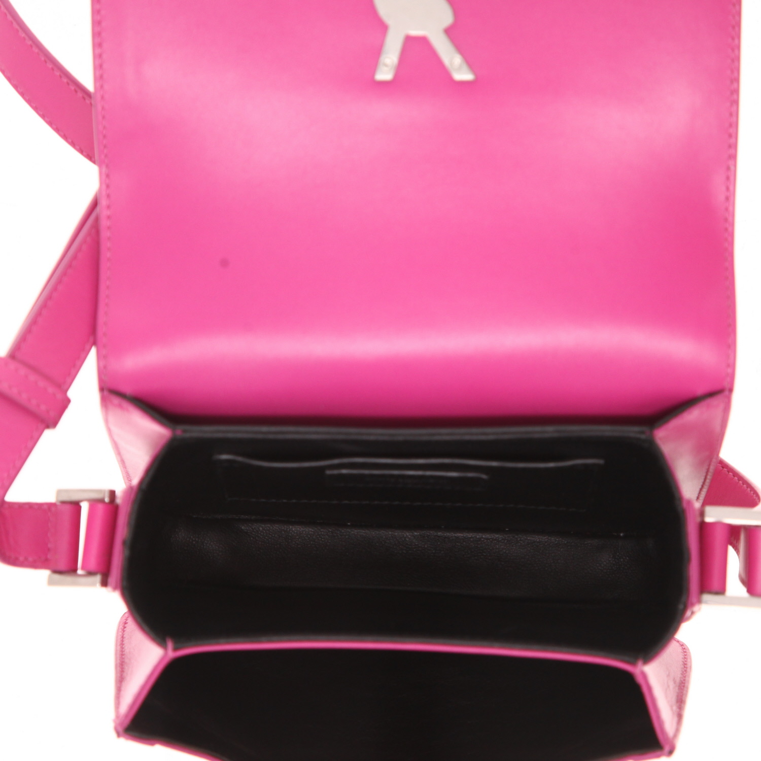 Bolso de mano Saint Laurent  Solférino mini  en cuero rosa - Detail D3
