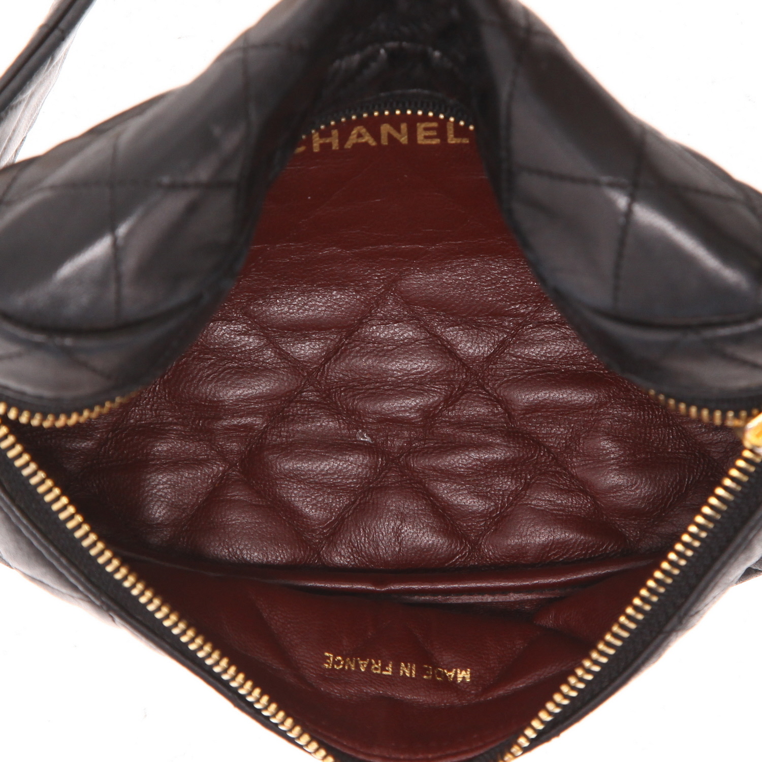 Pochette-ceinture Chanel  Vintage en cuir matelassé noir - Detail D3