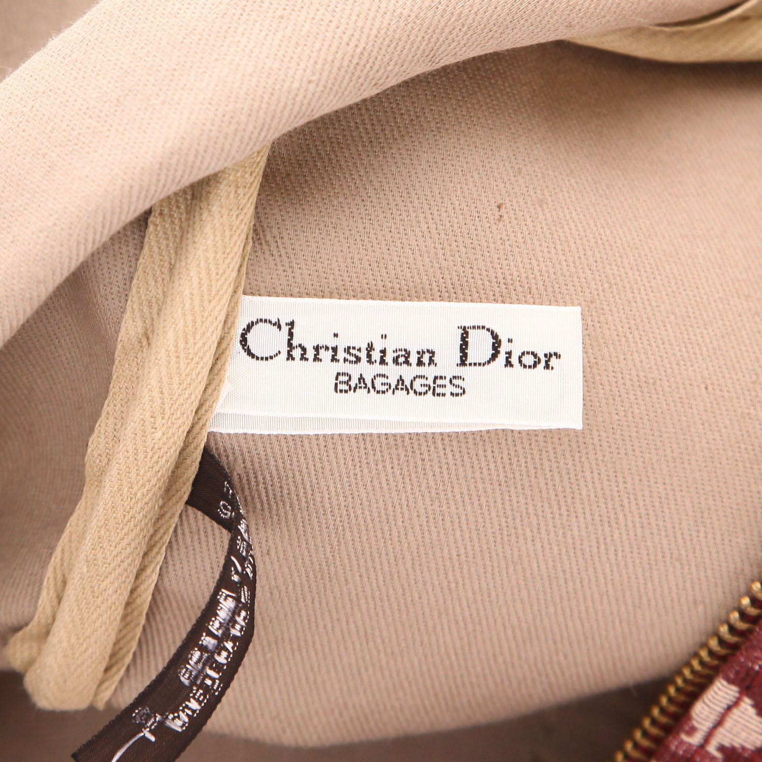 Sac de voyage Dior   en toile monogram Oblique bordeaux et cuir bordeaux - Detail D2